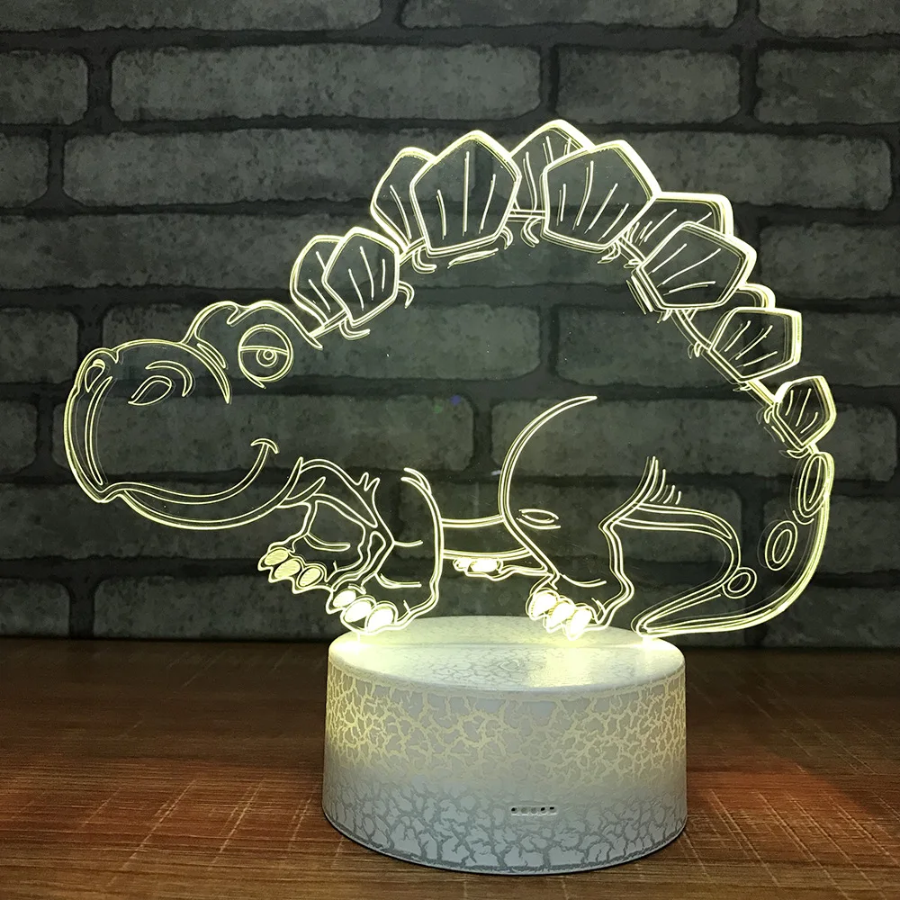 Market Night Light Dinosaur Children Small Toy Wholesale Booth Goods Discolouration Night Light Usb Led 3d Lamp