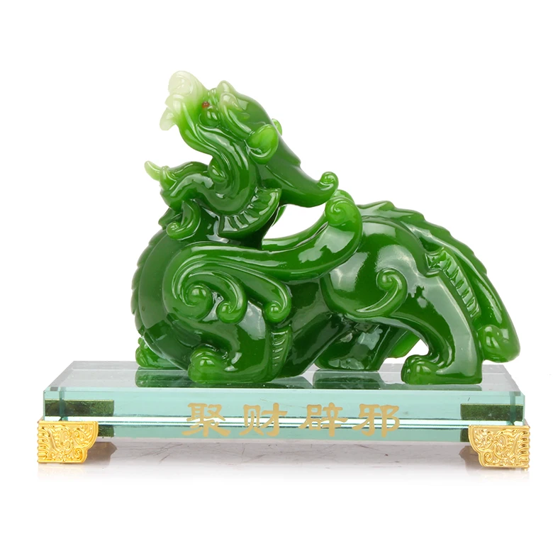 Modern pixiu mascot figurines, both male and female, art an Mythical Wild Animal  Jade Medallion  mascot of good luck