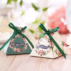 RMTPT 50pcs/lot Many styles Triangular Pyramid gift box wedding favors and gifts candy box baby shower boxes for gifts