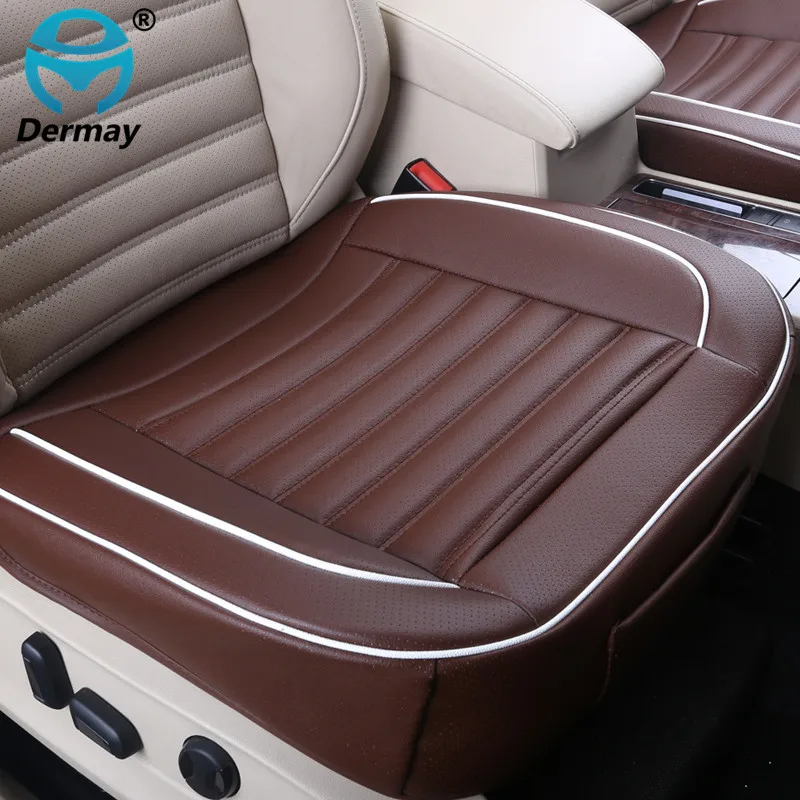 Special Provision Leather Car Seat Cover Universal With Buckwheat shell Inside Good For Health 3D Design 52X50CM Free Shipping