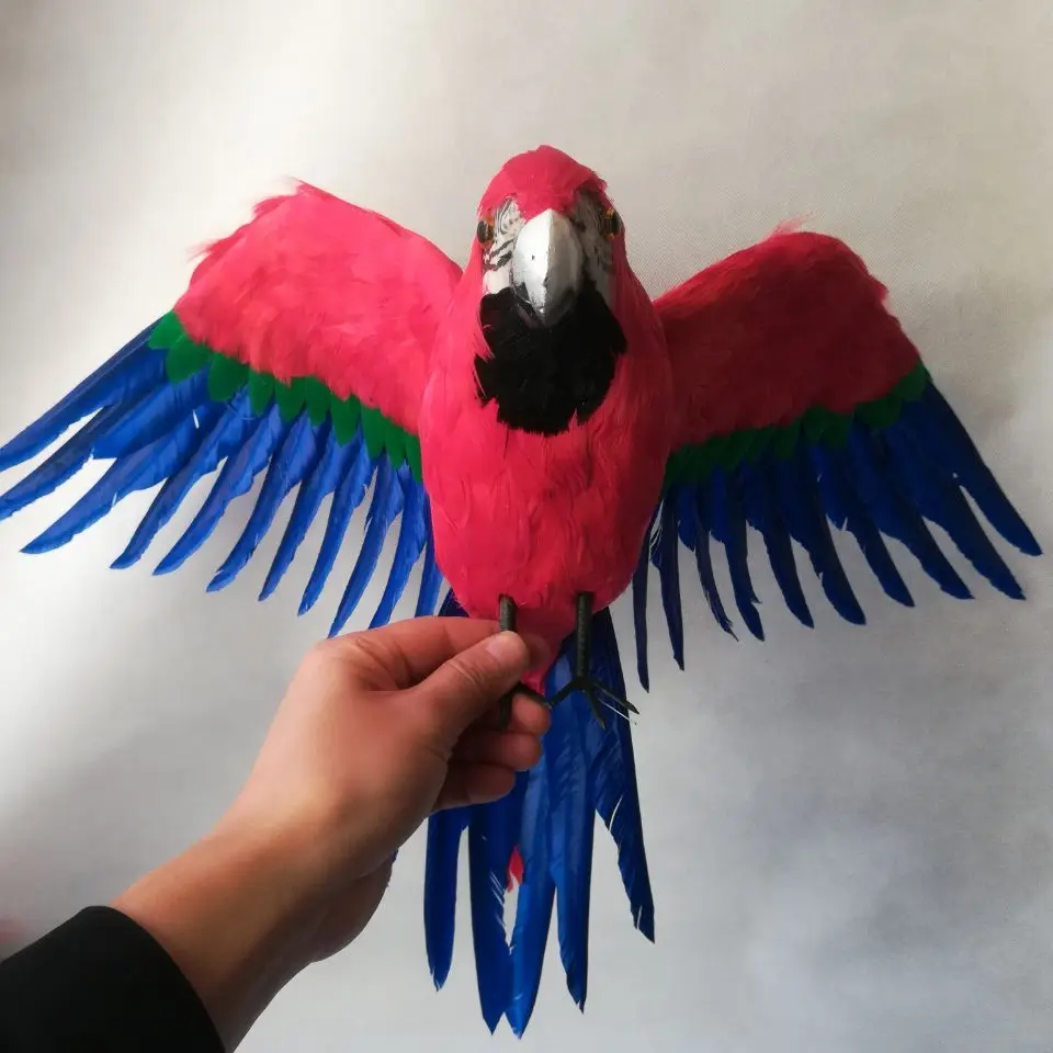 real life Bird colourful feathers parrot large 45x60cm spreading wings parrot filming prop garden decoration toy gift h1558