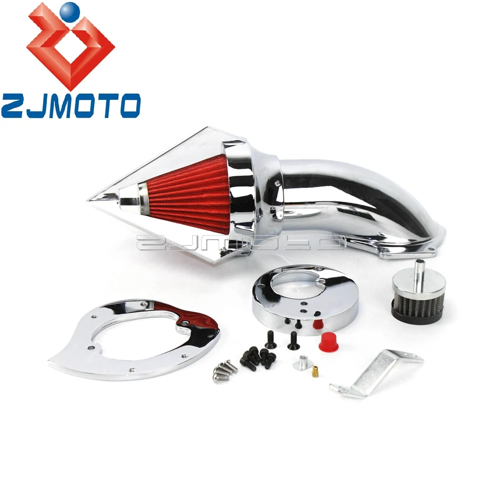 Chrome Motorcycle Billet Aluminum Cone Spike Air Cleaner Kit Washable Air Filter For Honda VTX 1300 VTX1300