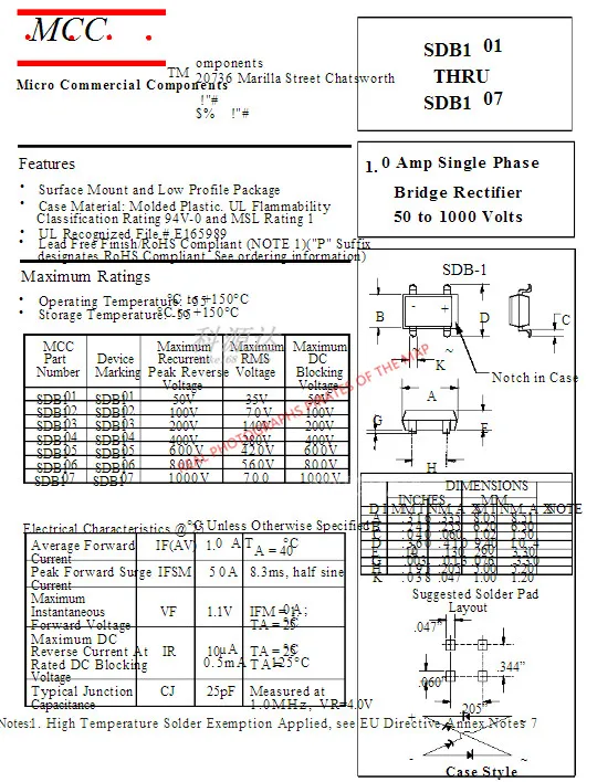 10 ピース/ロット DB104-BP DB104 DIP4