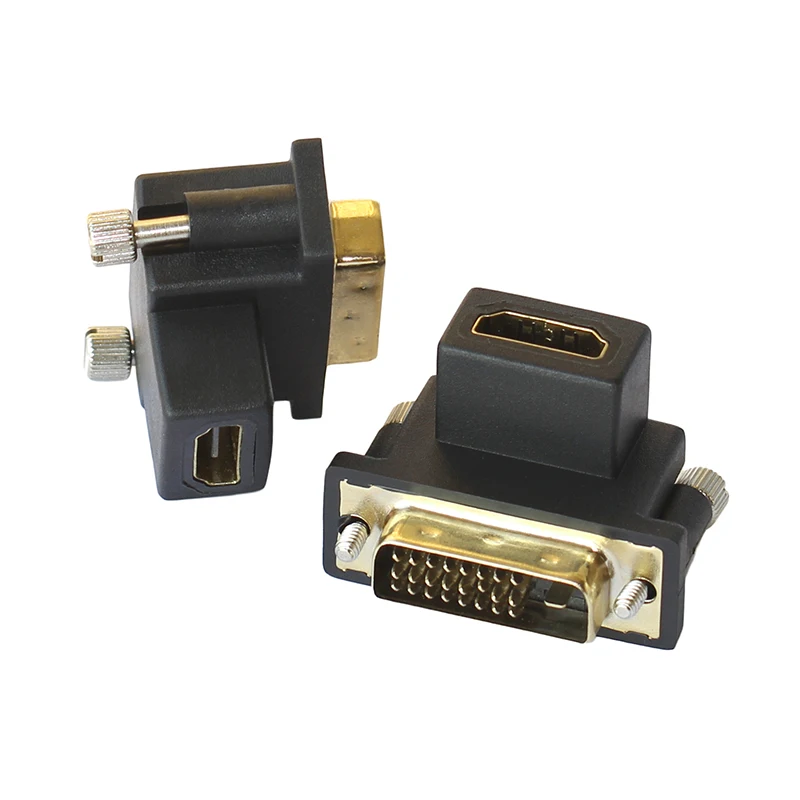 90 Degree Up & Down Angled DVI Male to HD-compatible Female Adapter for Computer & HDTV & Graphics Card