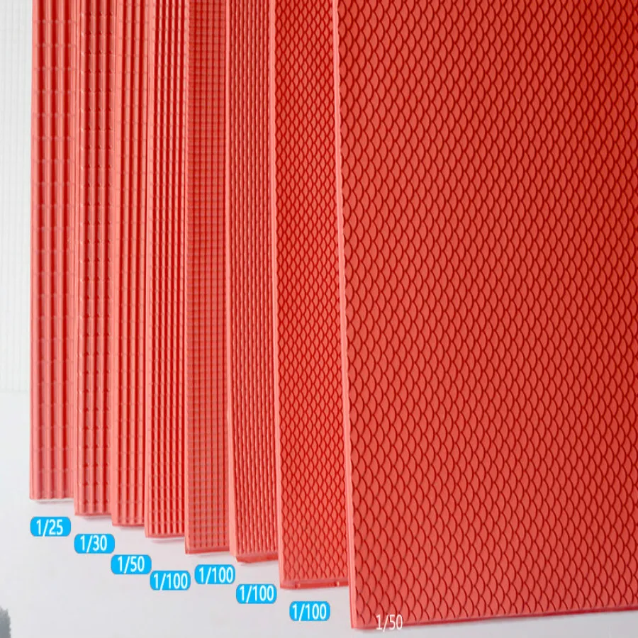 Feuille de document rouge en PVC pour architecture, modèle, kits de construction, jouet, disposition de train Ho, 20x30cm, lot de 10 pièces