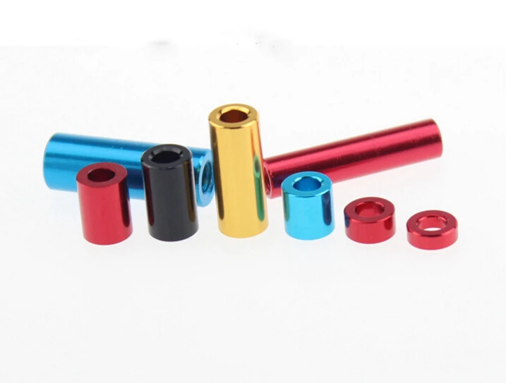 20pcs/ lot High Quality   3*8mm  3mm Colourful Aluminum Round Through Hole  Standoff Spacer Washer Thickness 1mm