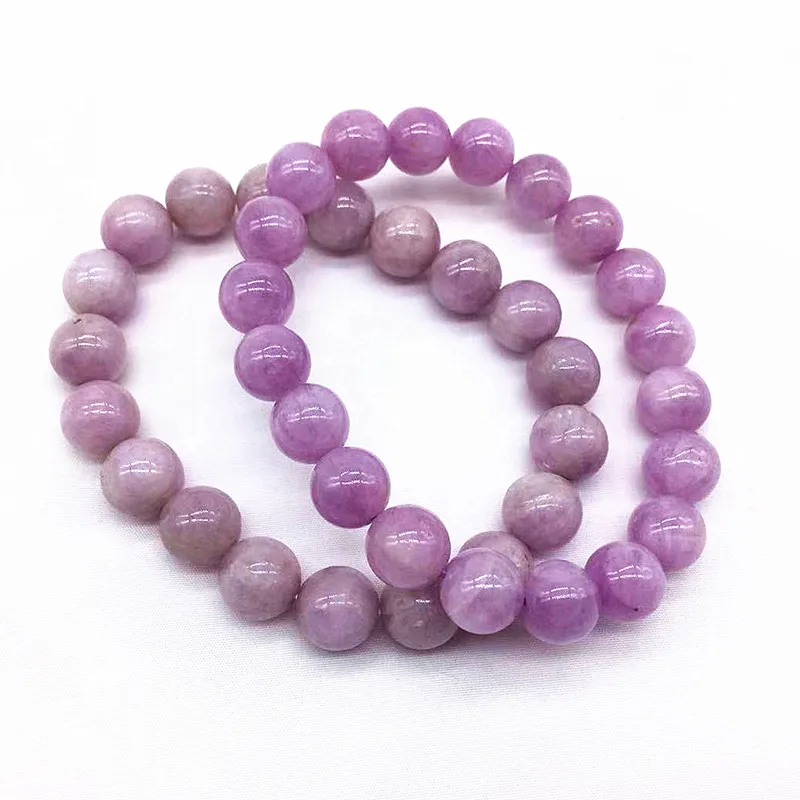 Women Bead Bracelet 18.5cm Natural Kunzite 100% Really Stone No Synthetic No Dyed Color Round Bead Bracelet For Girl Gifts