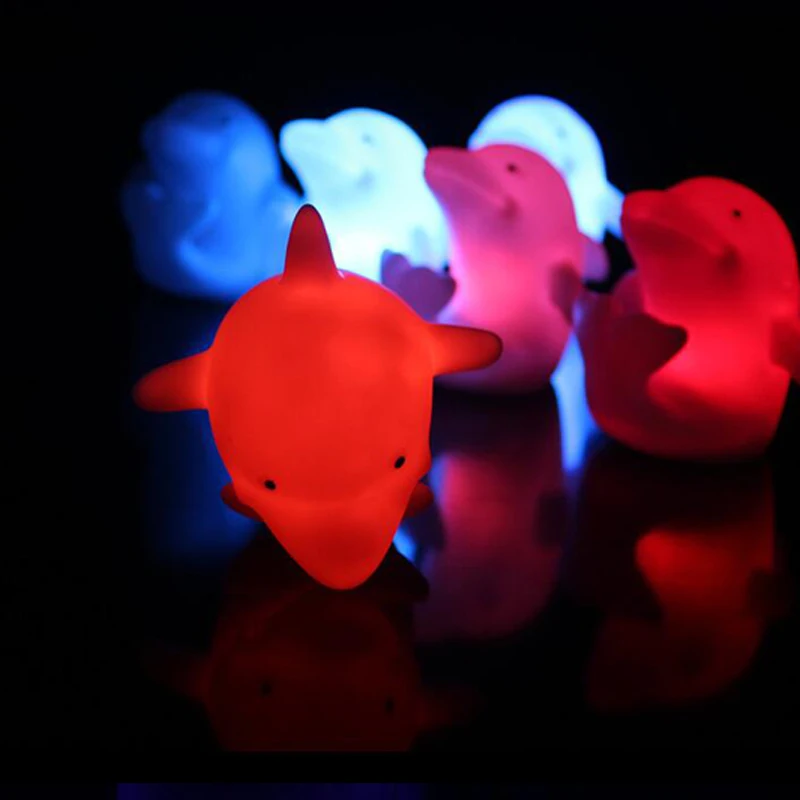 LED Night Light Cute Dolphin 7 Changing Colors Led Letter Kids Lamp Kids Gift Home Party Children Christmas Decoration