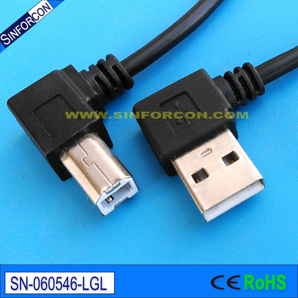 Cavo stampante USB a gomito angolato da tipo A a B USB AM-BM a forma di L per mini PC IPC SBC ATX
