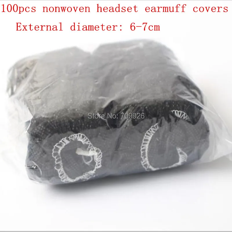 100pcs(50pair) Black Nonwoven Sanitary Headphone Covers 6cm Disposable Non woven Headphone Earpiece Covers