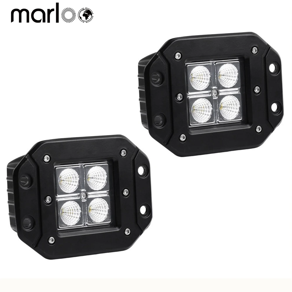 

Marloo 2X Led Car Light 20W 4 inch LED Work Light Flush Mount Driving Fog DRL Offroad Car SUV 4WD Truck 12V 24V Led Light