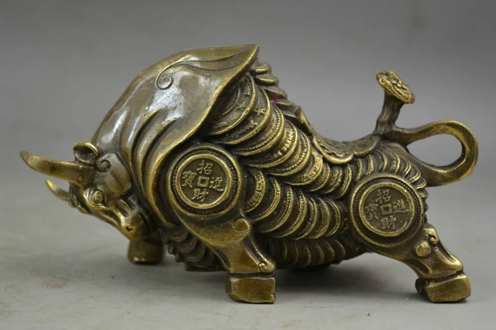 

decoration bronze factory outlets Pure Brass Antique Elaborate China's manual copper lifelike OX bull statue of bullfighting