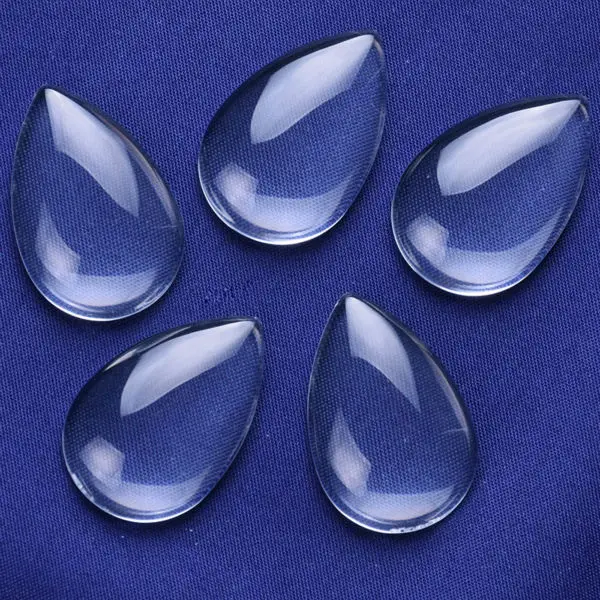 

100pcs per package 18*25MM Teardrop Flat Back Clear Crystal Glass Cabochon,5.5MM Thick-C1332