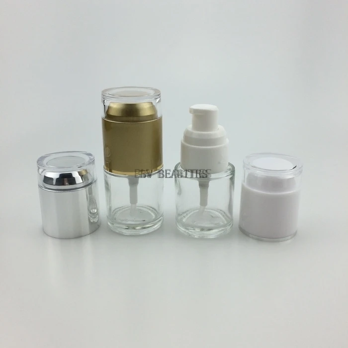 300pcs/lot 20ml Clear Glass Bottle With Acrylic Lid. Lotion/Essetial Oil/Moisturizer/Facial Water Cosmetic Containers