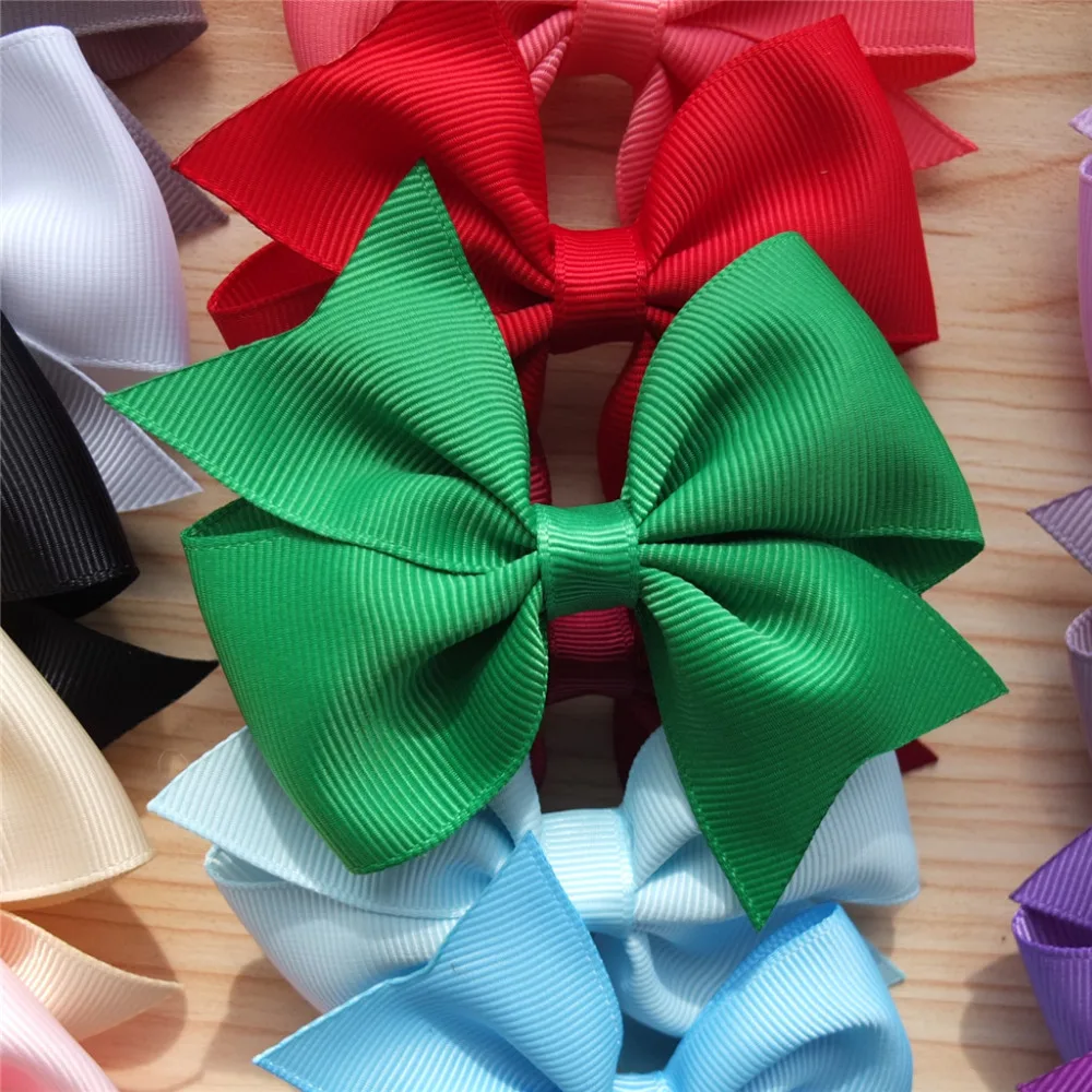 40 pcs 3.5 inches boutique hair bow Hair clips Kids Girls Hairgrips Grosgrain hair bow clips supply Wholesale HAIR ACCESSORIES