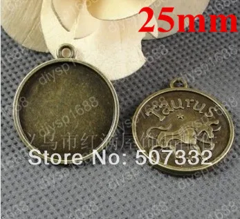 

40pcs/lot alloy bead Antique Bronze Plated Charms Pendants Fit Jewelry Finding Making 27MM with collet 25MM bull Shape JJA2509