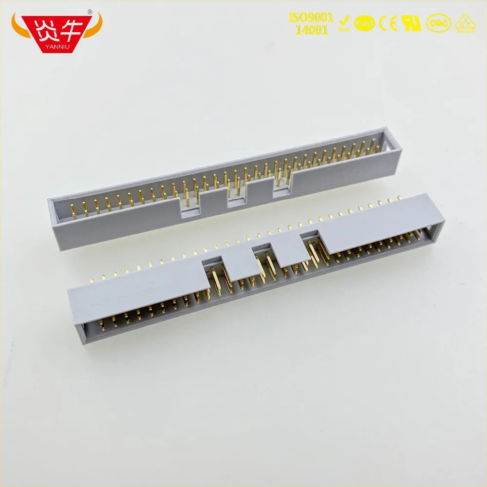 

50Pcs DC3-60P GREY WHITE 60PIN IDC SOCKET BOX 2.54mm PITCH BOX HEADER STRAIGHT CONNECTOR CONTACT PART GOLD-PLATED 3Au YANNIU