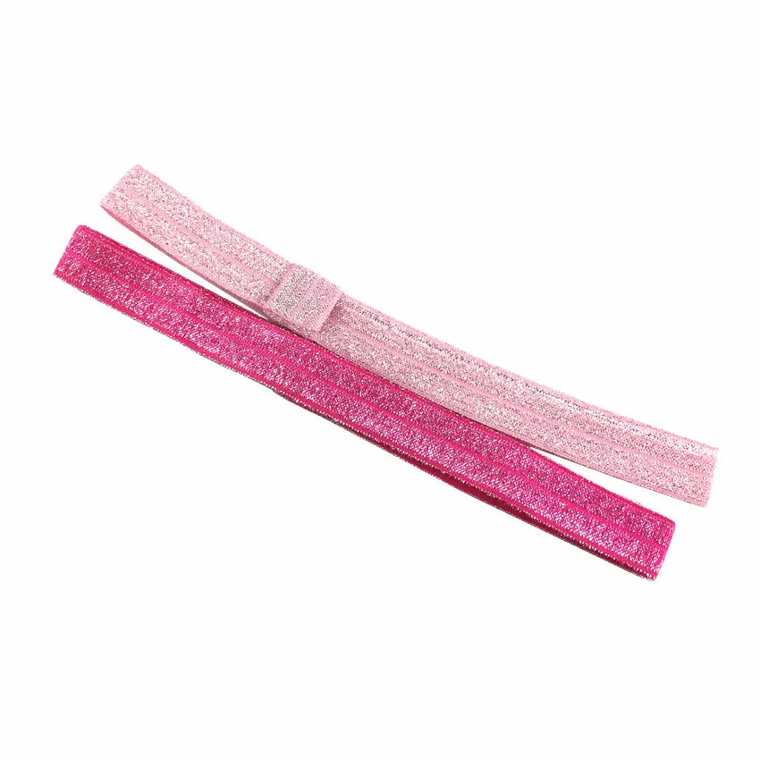 6pcs/lot 1.5cm Silver Glitter Headband Elastics Hair Bands Cords Satin Hair Ties Hairbands Hair Accessories For Kids Children