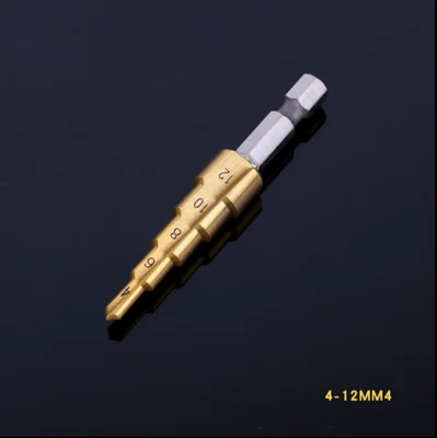 Alloy steel step drill bit Triangular handle Reaming bit  opener Cobalt M35  4-12mm 4-20mm 4-32mm