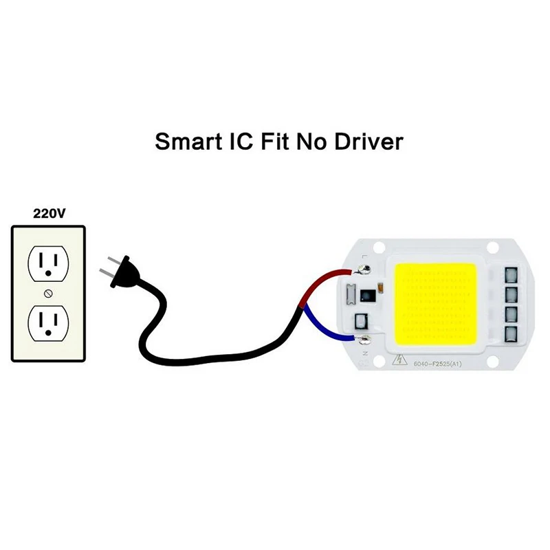 Chip de luz LED COB 220V 10W 50W 20W 30W 3-9W lámpara de Chip rectangular para foco sin necesidad de controlador lámpara de reflector Led DIY Y27 Y32