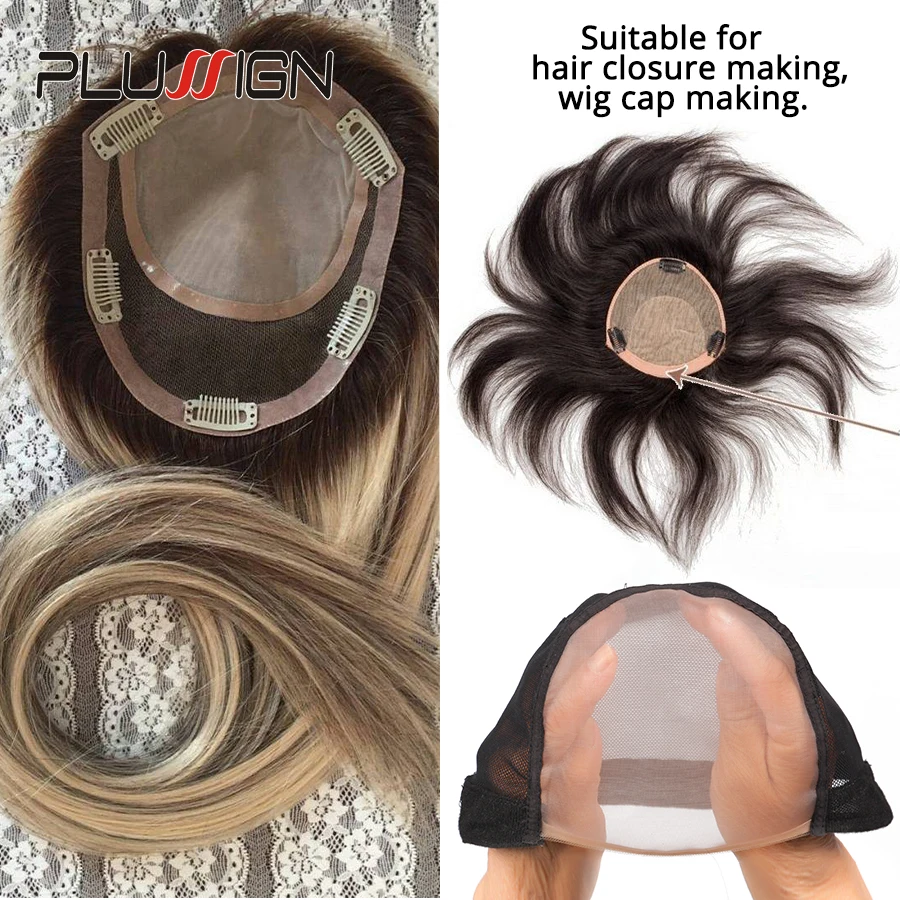 Plussign Mono Lace Front Perücke Kappen Für Perücke Machen 1 teile/los Braun Monofilament Perücke Machen Kappen Für Natürliche Haaransatz Schweizer schnürsenkel