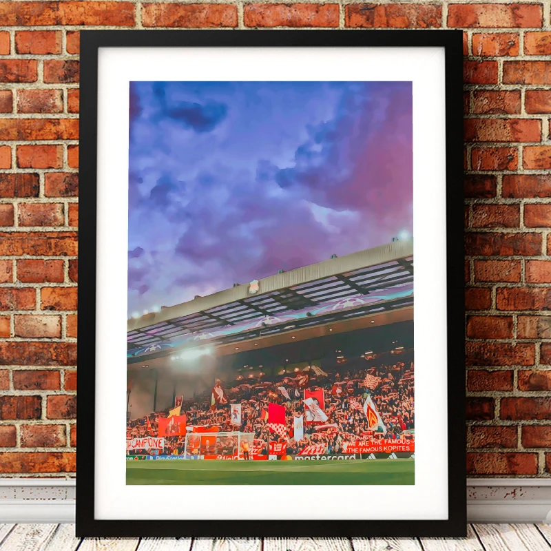 Anfield Stadium Liverpool Art Print Wall Art Picture Poster ,You\'ll Never Walk Alone Lyrics Art Canvas Painting Home Decor
