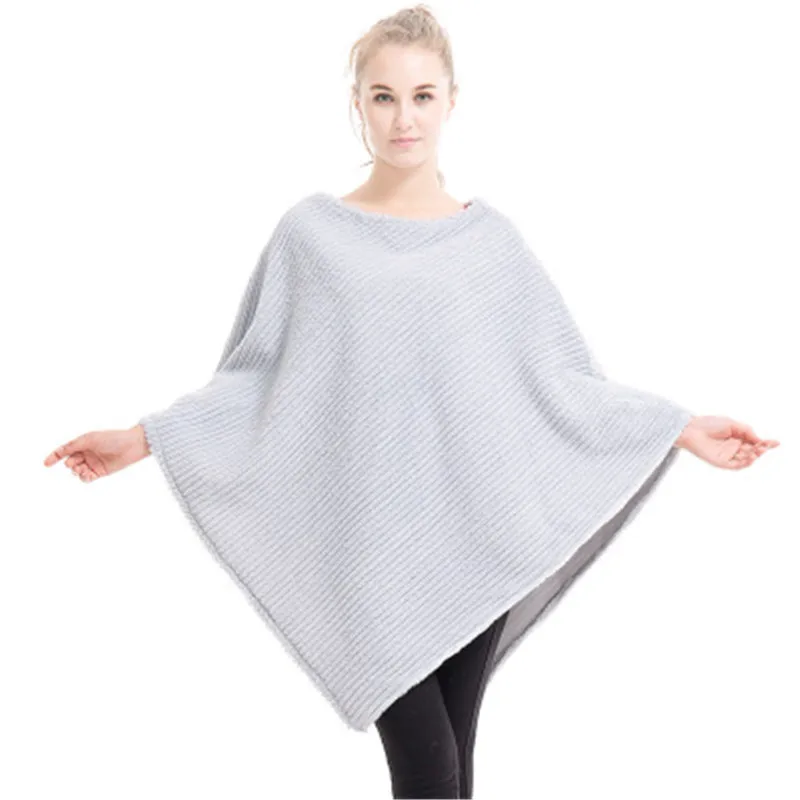 New Woman Fashion Poncho Plus Size scarf Cotton Sweater Casual Pullover Lady Shawl Warm Thick Poncho And Caps