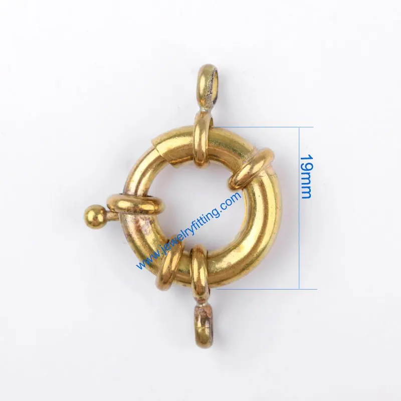 

Brass Spring Ring Clasp with 2 loop jewelry findings supplier mang color can be plated 300pcs