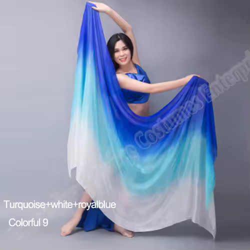 Belly dance Scarf Silk Veils Belly Dance veil Shawls Women Light Hand Thrown Scarf Shawl Gradient Silk Veil Dance Performance - Image 19