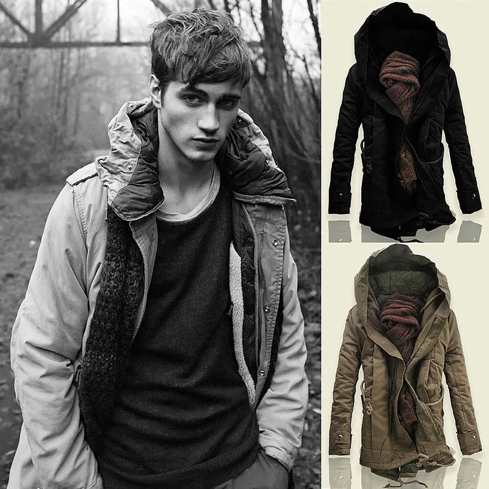 2022 Men\'s winter jacket warm Thicken Military coats & jackets fashion thick cotton padded men long winter parkas hood Outerwear