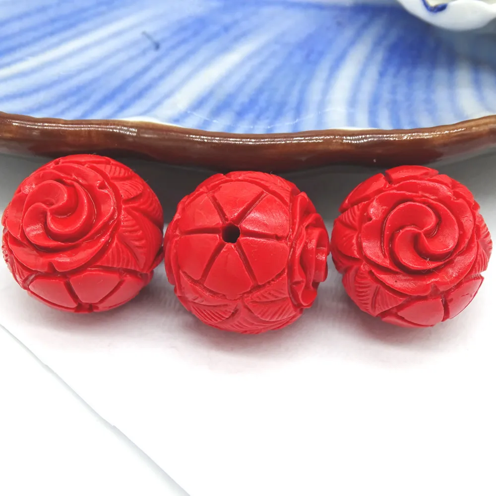 Sea star Beads For Prayer Buddhist Jewelry Making Materials Red Chinese Cinnabar Beads Ward Off Bad Luck