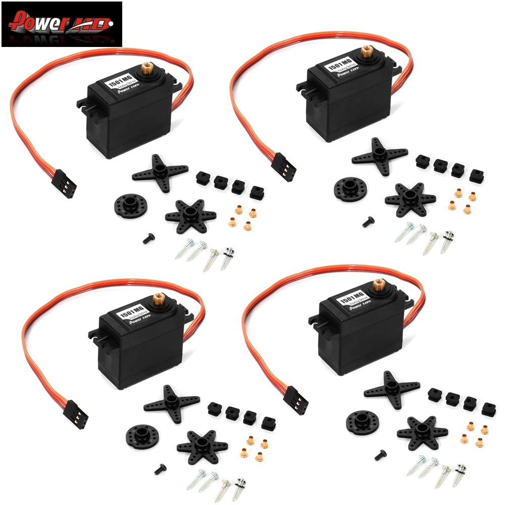 1 / 2 / 4 pieces Power HD High-Torque 60G Standard Servo 1501MG ALL Metal Gear 17KG 0.14 sec 1501+ +Free shipping