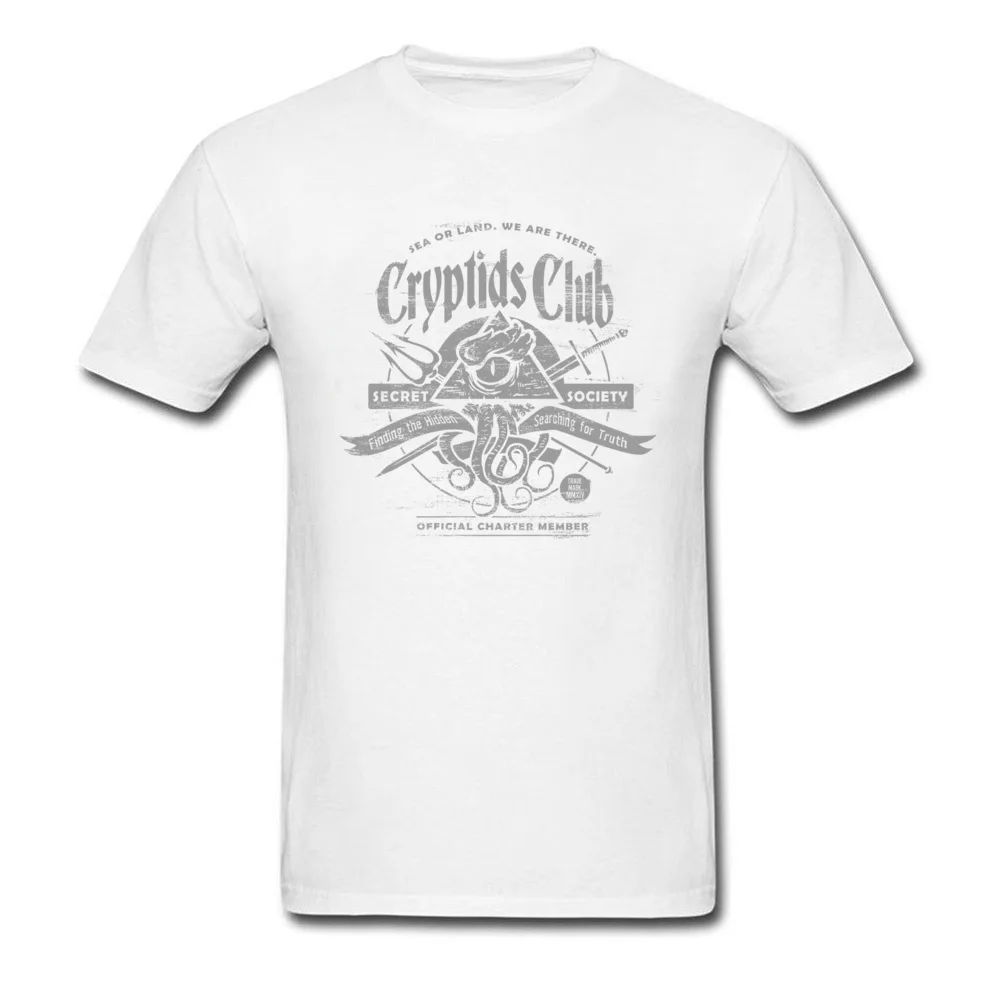 Cryptids Club T-shirt Men Cthulhu T Shirt All Seeing Eye Tshirt Horus Tops Octopus Tee Shirts Cotton Clothes Retro Black