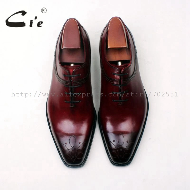 cie Free Shipping Bespoke Custom Handmade Calf Leather Patina Men\'s Dress/classic /casual Oxford Leather Outsole Shoe NO.ox593