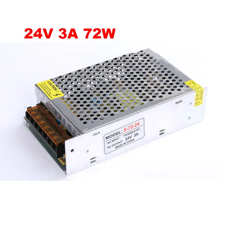 

ac dc 24V 3A 72W светодиодный источник питания светодиодный драйвер DC24V Алюминий AC 110V ac 220V to 24V трансформатор света для светодиодной ленты модуля света