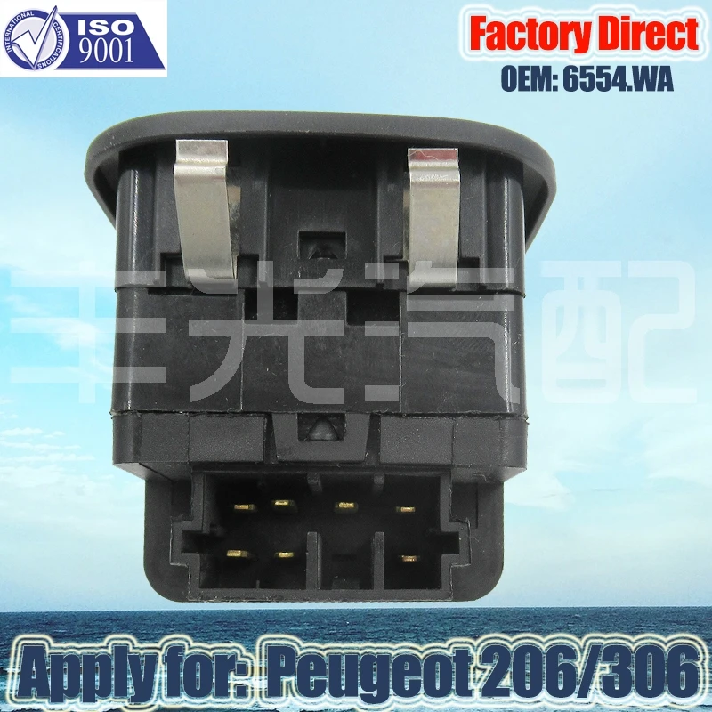 Factory Direct NEW Electric Power Window Switch Driver Side Lifter Window Apply  For Peugeot 206 306  6554.WA