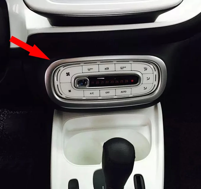لبنز الذكية Fortwo 2014 2015 2016 2017 ABS اللؤلؤ كروم تكييف الهواء التبديل حول غطاء الكسوة اكسسوارات السيارات ملصقات W4