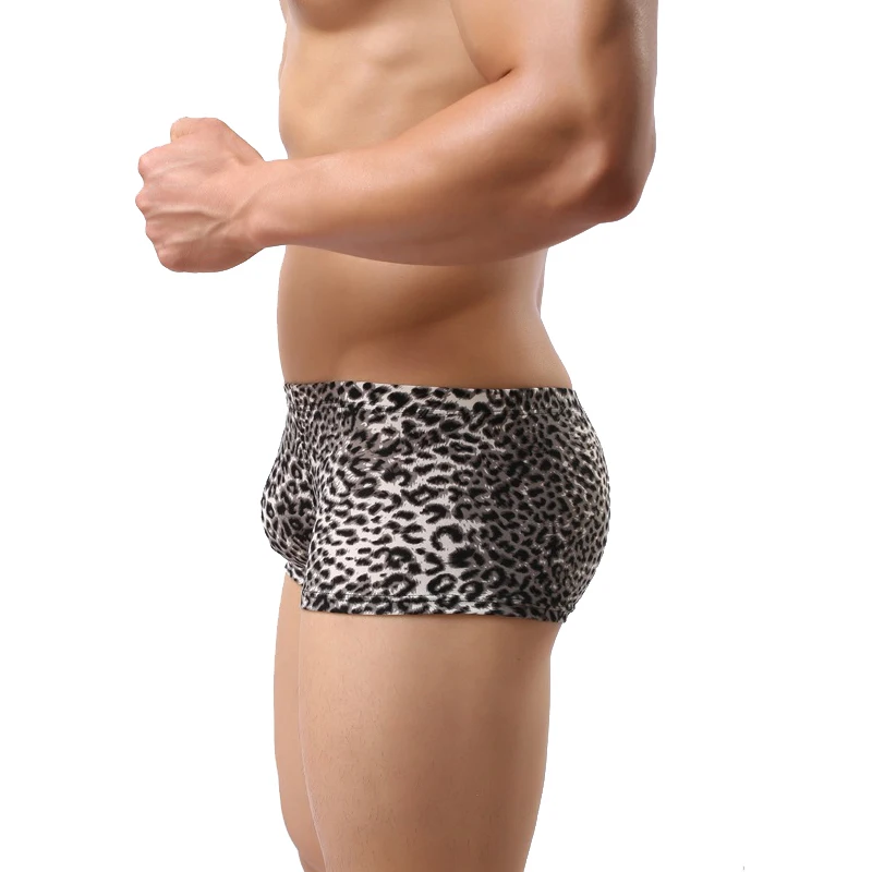 Ropa interior Sexy para hombre, Bóxer con estampado de leopardo, CLEVER-MENMODE, pantalones cortos de estilo salvaje, Cueca, bañadores