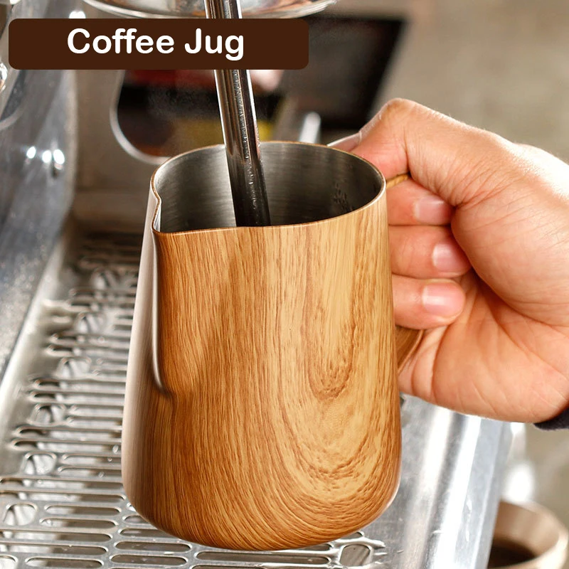 Stainless Steel Coffee Milk Jug, Graining Pitcher, Pull Flower Cup, Espresso Frothers Mug, Barista Tools, 300 ml, 600ml