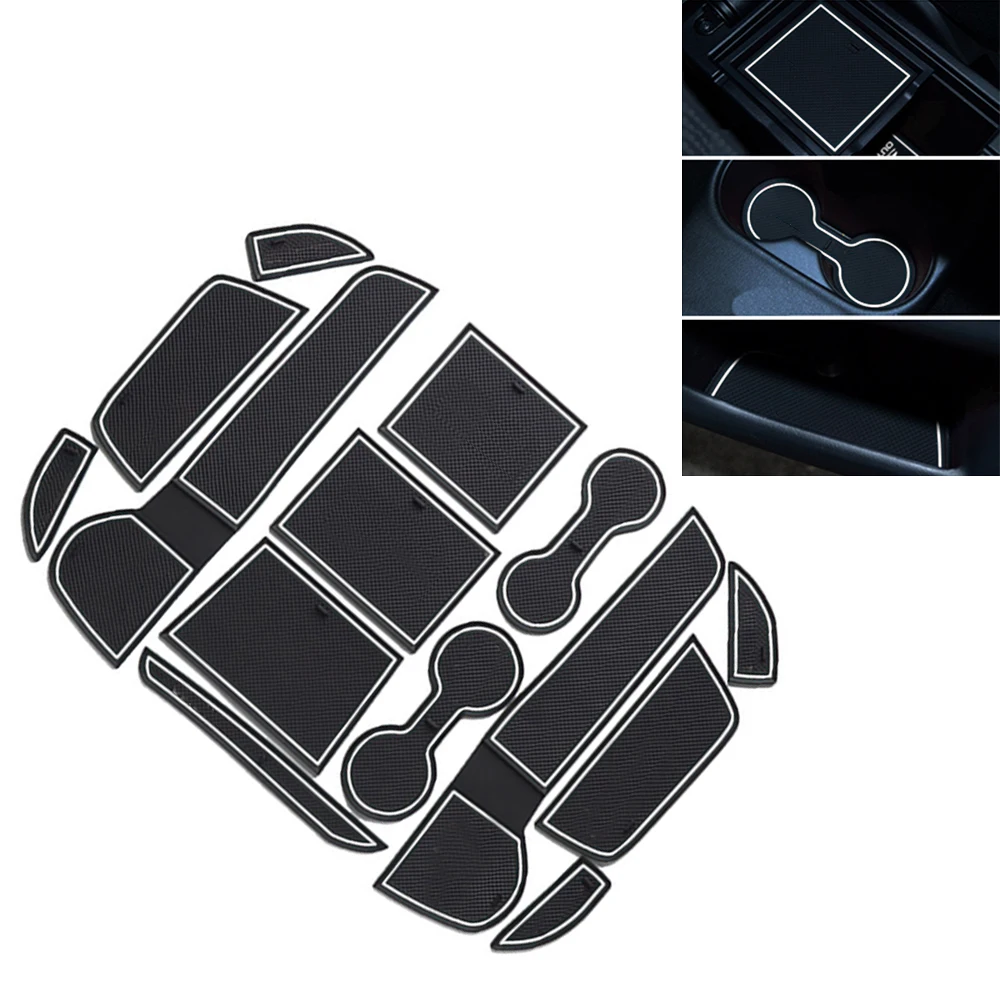 Car Door Groove Mat For mitsubishi Outlander 2013-2019 Gate Slot Mat Rubber Anti-Slip Mat Water Coasters Non-slip Mats 12Pcs