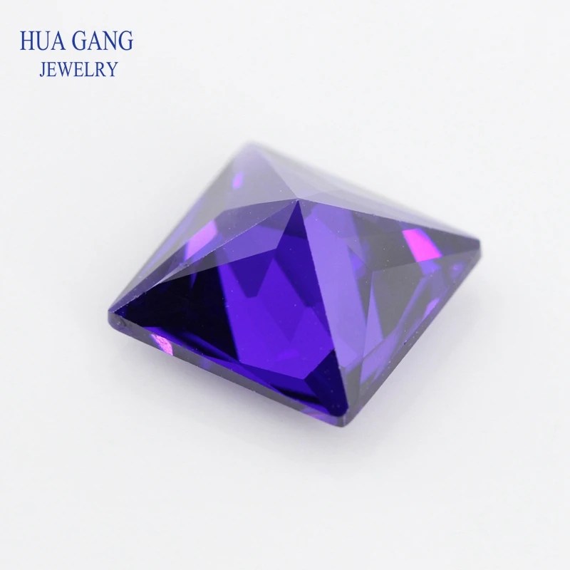 1.5x1.5~14x14mm 5A Violet Square Shape Princess Cut CZ Stone Synthetic Gems Cubic Zirconia For Jewelry