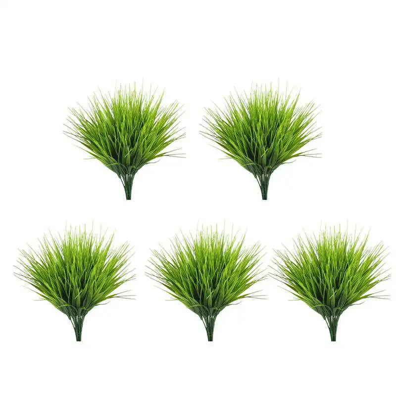 

New 5PCS Artificial Grass Plant Decorative Bendable Fake Plant Fake Grass Plant for Home Office Table Garden Wedding Party Decor