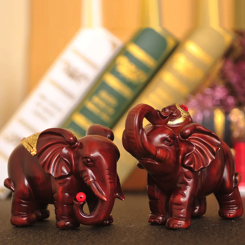 Creative resin crafts Home Furnishing Decor Wood ornaments on a housewarming gift auspicious elephant