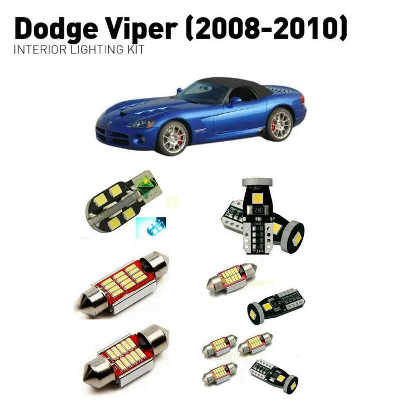 

Led interior lights For Dodge viper 2008-2010 9pc Led Lights For Cars lighting kit automotive bulbs Canbus