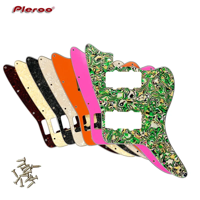 

Pleroo Custom Guitar Parts - For US Fedner Jazzmaster Electric Guitar Pickguard Blank Whit 2 Pickups Replacement Multi Color