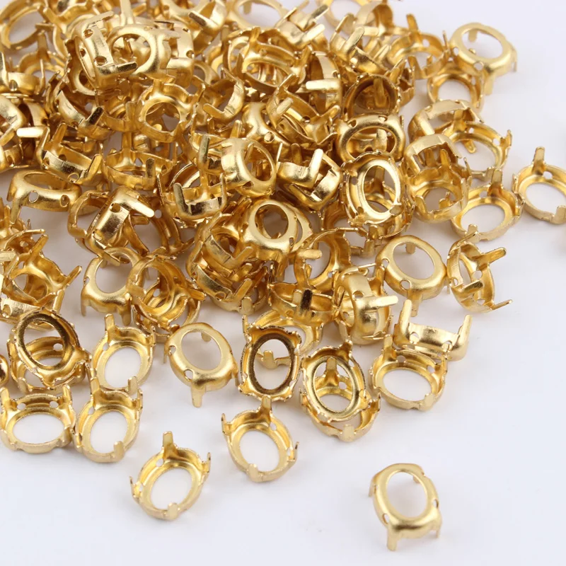 Hot Sale! Sew on Empty Claw Oval Gold/\