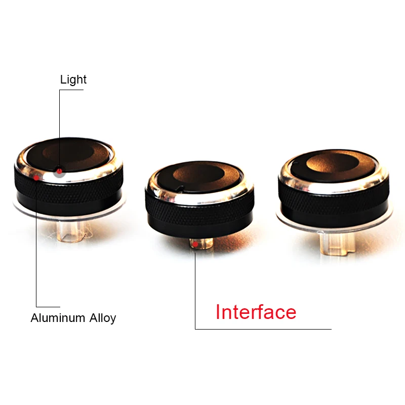 3pcs/set car ac knob aluminum alloy air conditioning knobs heat control switch For Toyota old corolla before 2016 BYD F3 F3R