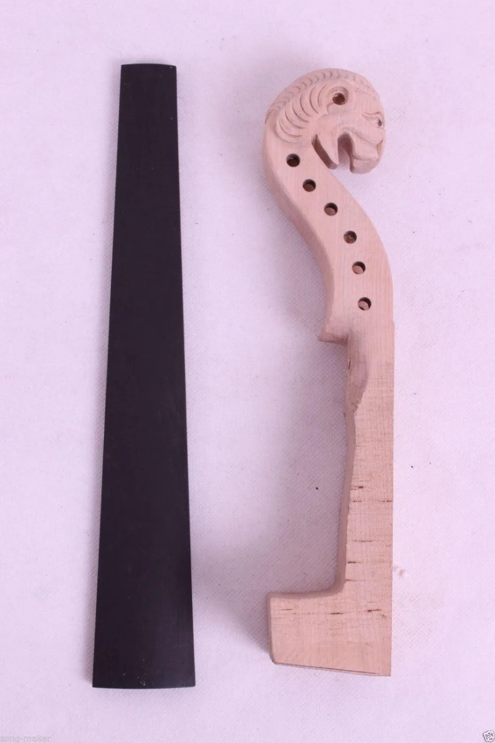 4/4 violin Neck hand carved violin head Neck Violin Fingerboard High Quality