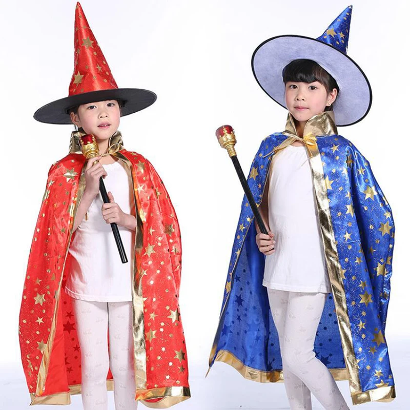 wizard capes with hat for kids birthday party Halloween Costumes - birthday party supplies - party favor