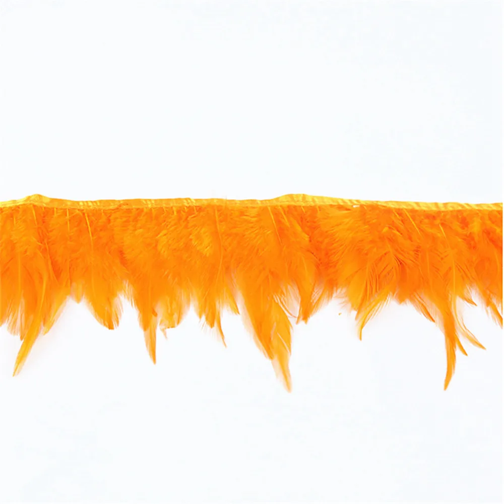 Schwarze Hahnenhalsfedern-Besätze, Band aus Fasanenfedern, Fransenbesatz für Röcke, zum Basteln, für Kleidung, Hochzeitsdekoration, Plumes – Detail 2